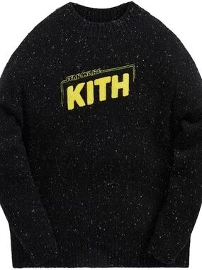 KITH X STAR WARS GALAXY CREWNECK SWEATER BLACK XXL - NWT